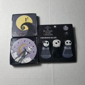 NWT DISNEY THE NIGHTMARE BEFORE CHRISTMAS COASTERS AND BAG CLIPS BUNDLE